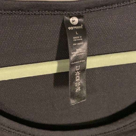 90 Degree by Reflex Size Large Black Exercise Shirt - Picture 3 of 3